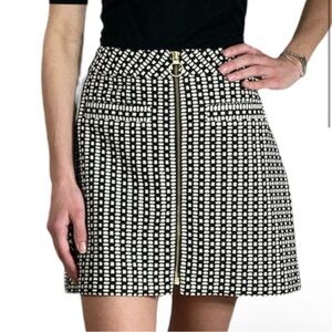 Express Black and White A-line Mini Skirt